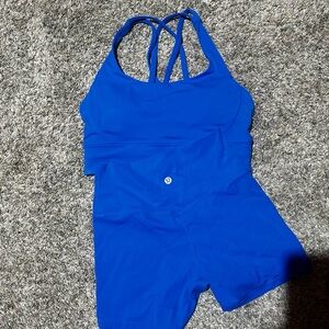 Lululemon Athletica Blue Tank and Shorts Set